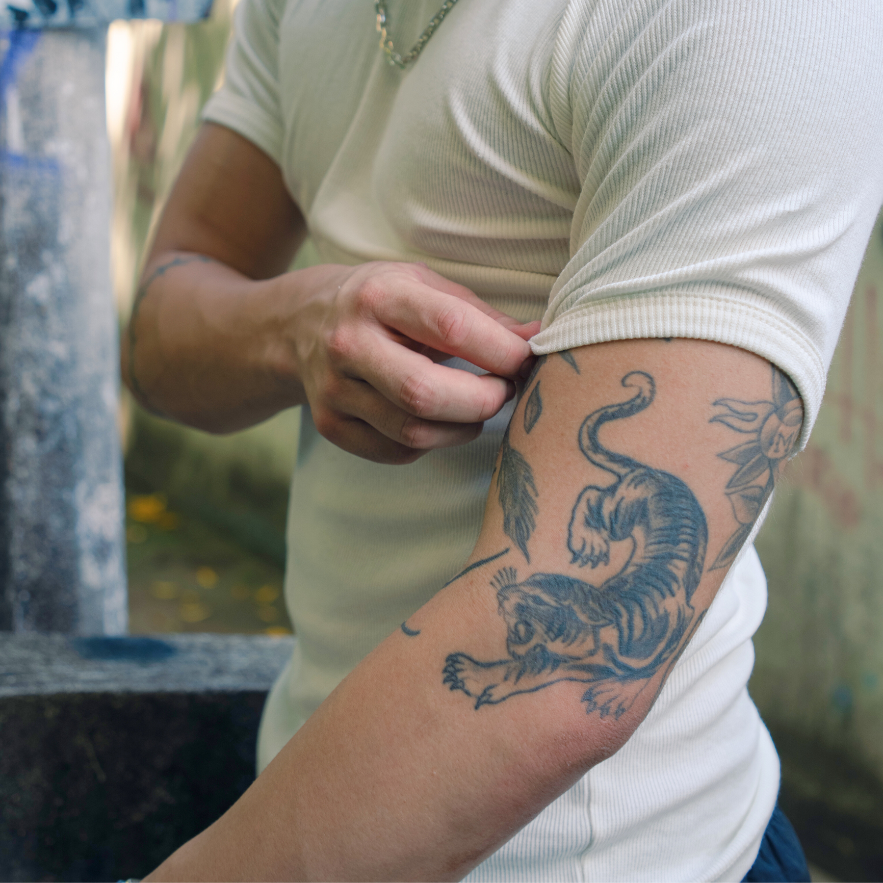 Camiseta Canelada Slim Off White