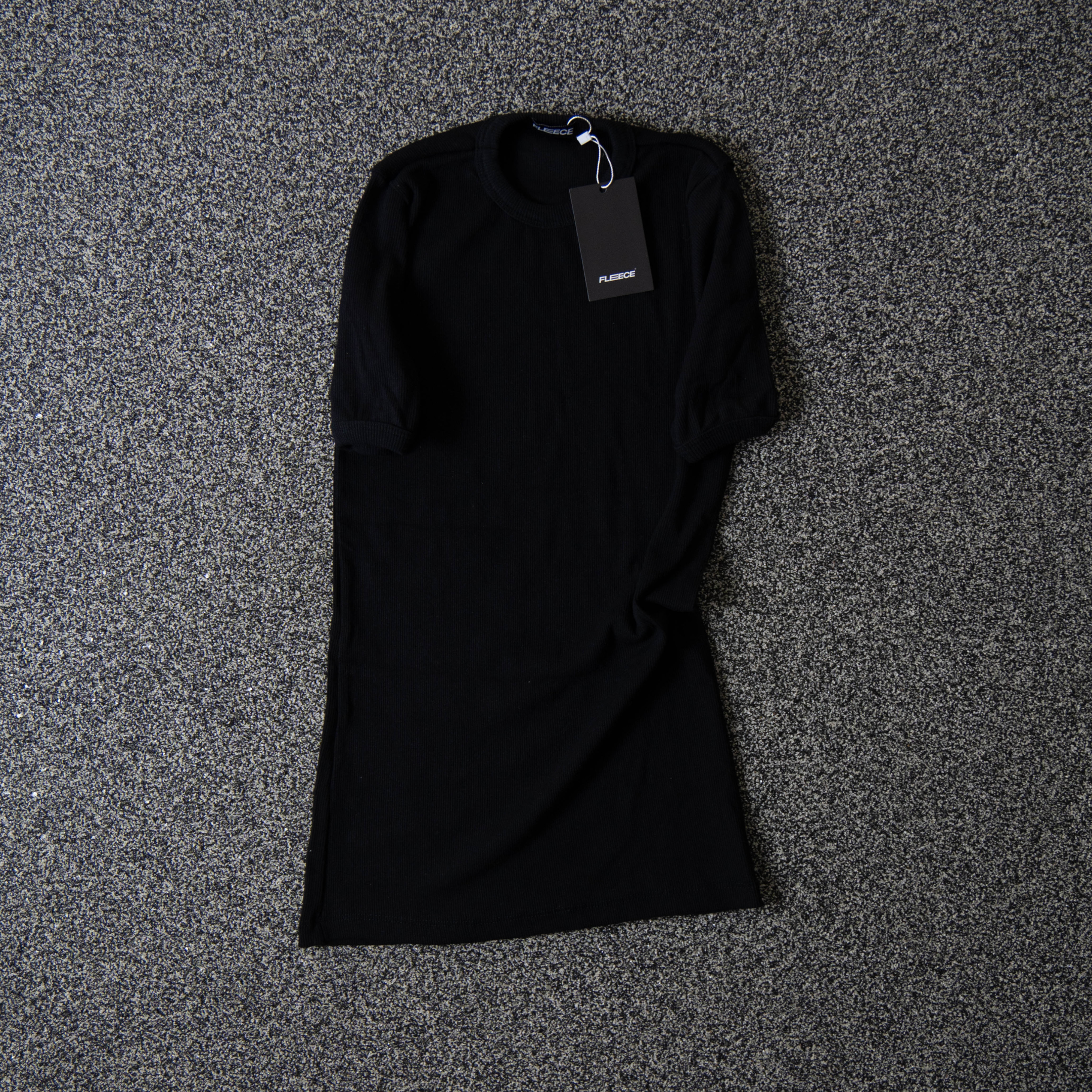 T-shirt Ribbed Slim Preta