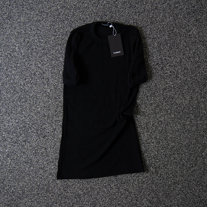 T-shirt Ribbed Slim Preta