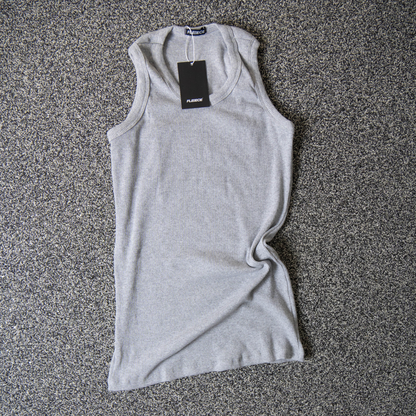 Tank Top Ribbed Slim Gray