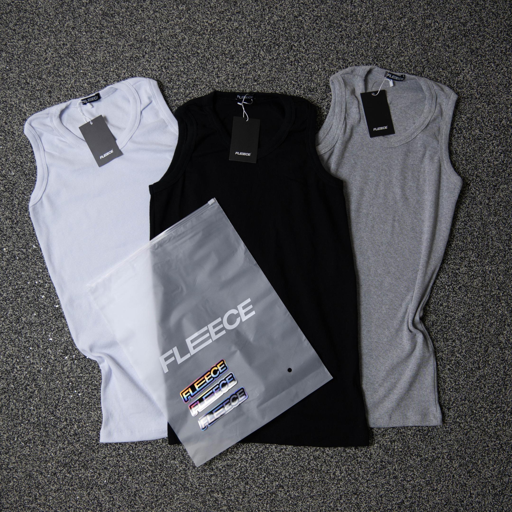 3x Regatas Caneladas Slim - Basic Pack