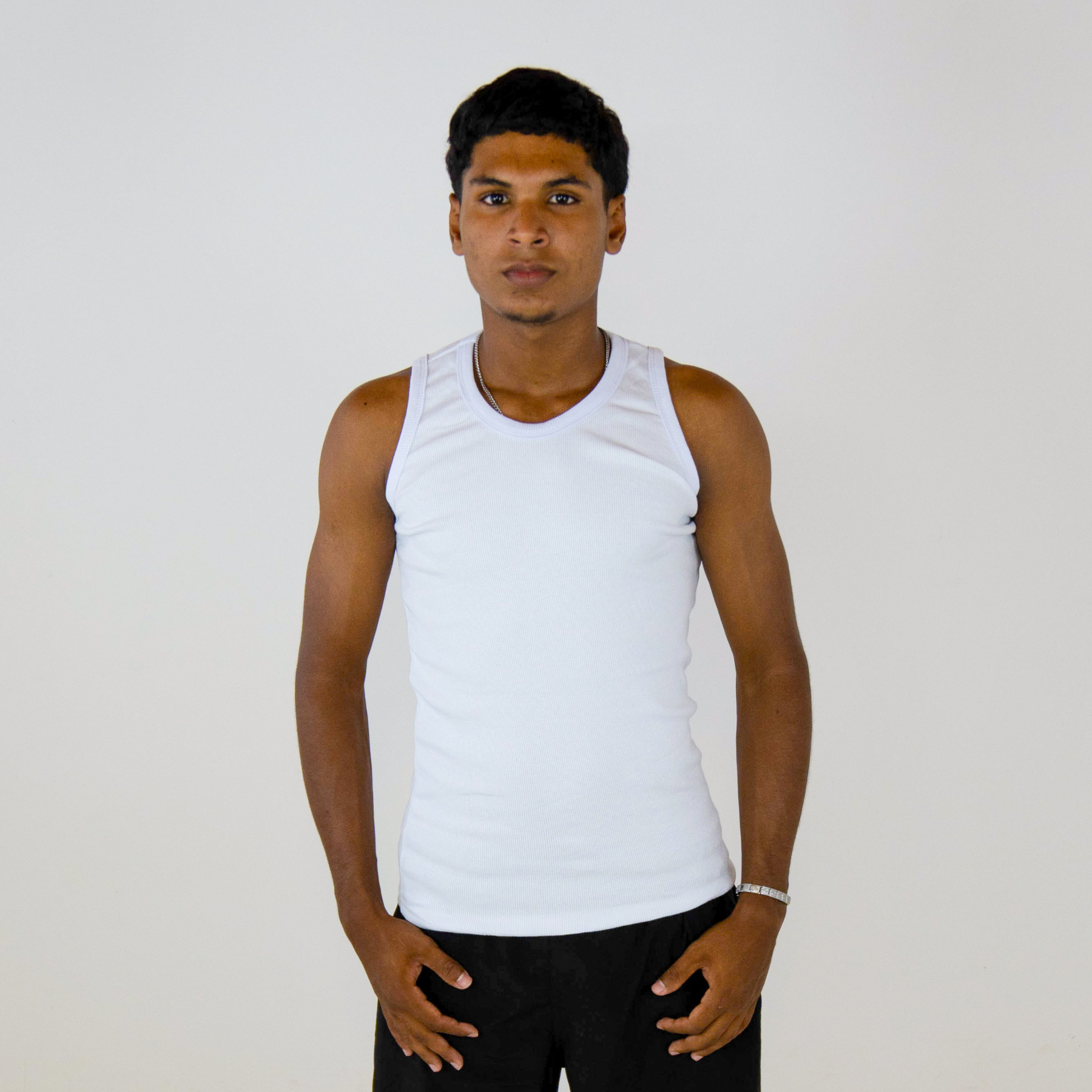 Regata Canelada Slim Branca