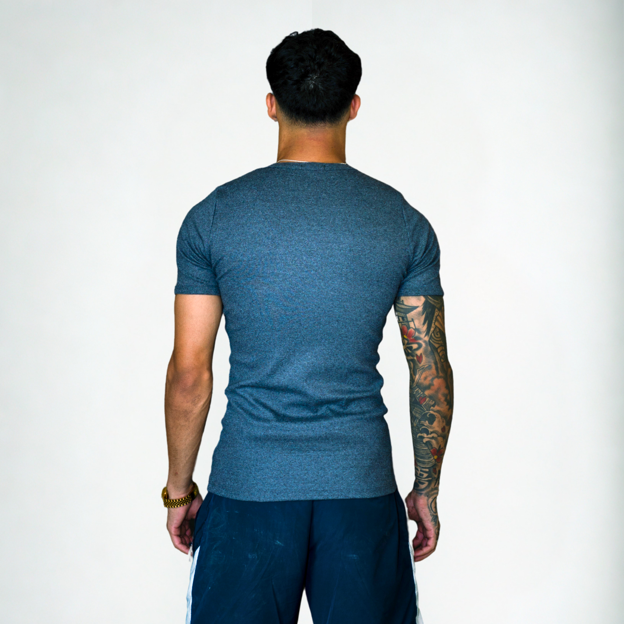 T-shirt Ribbed Slim Gray Deep