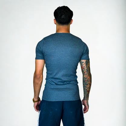 T-shirt Ribbed Slim Gray Deep