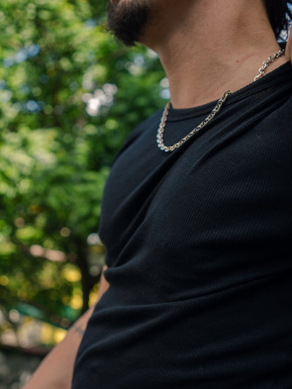 T-shirt Ribbed Slim Preta