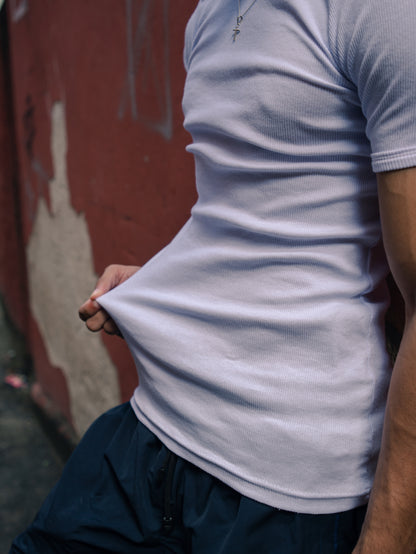 T-shirt Ribbed Slim Branca