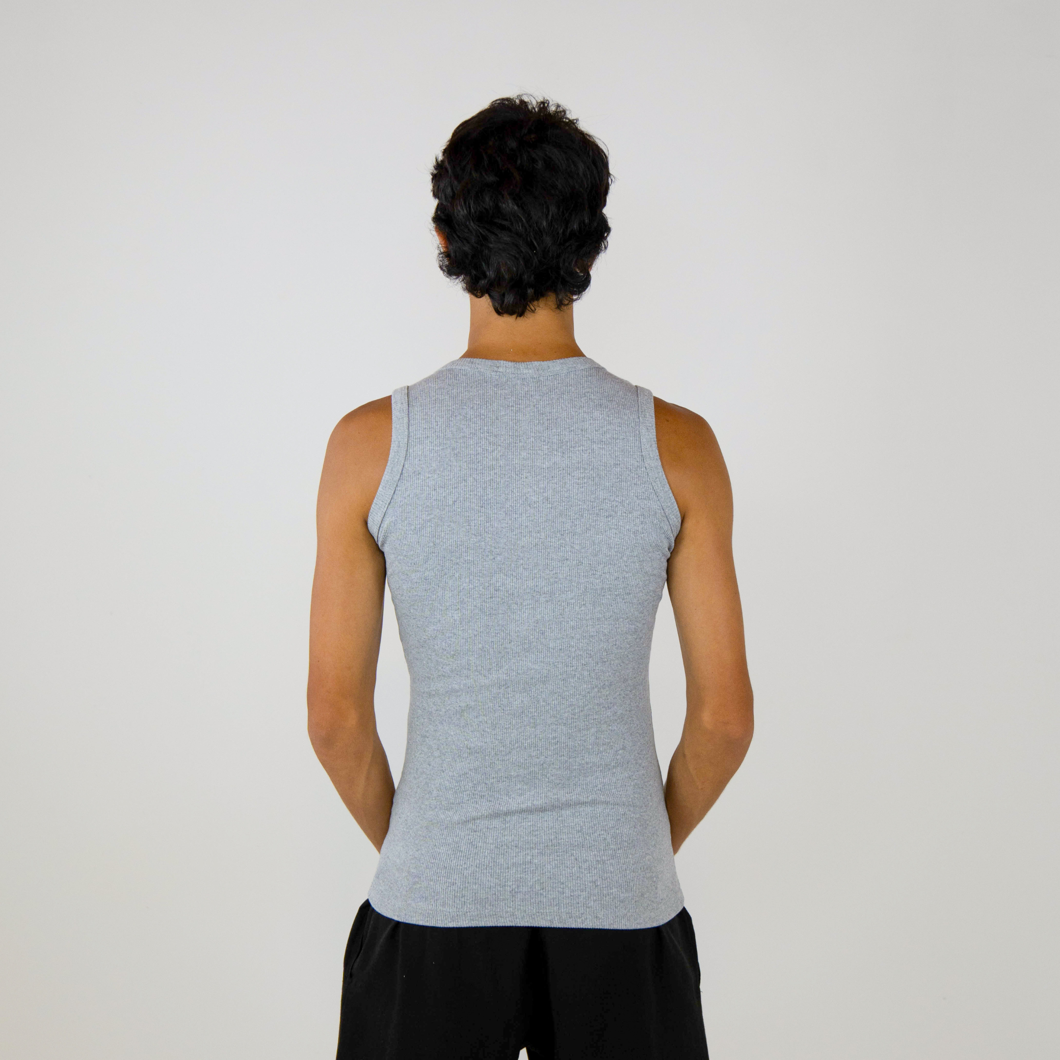 Tank Top Ribbed Slim Gray