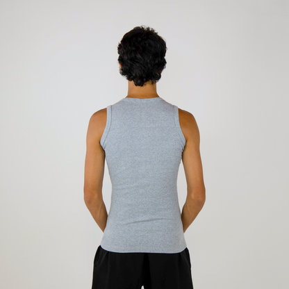 Tank Top Ribbed Slim Gray