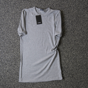 Camiseta Canelada Slim Cinza