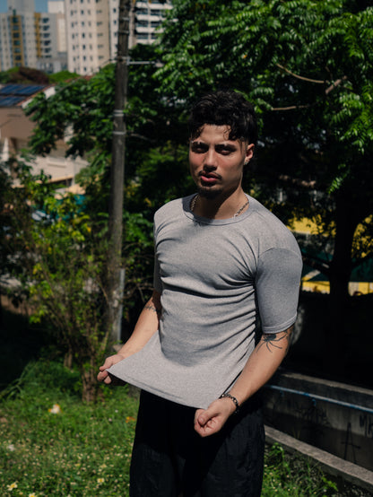 T-shirt Ribbed Slim Gray