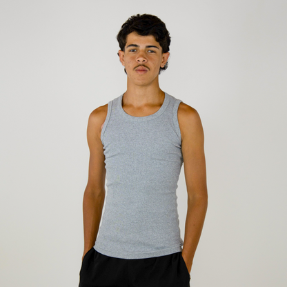 Tank Top Ribbed Slim Gray