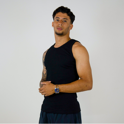 Tank Top Ribbed Slim Preta