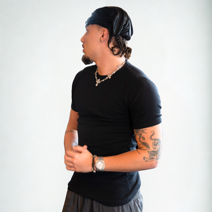T-shirt Ribbed Slim Preta