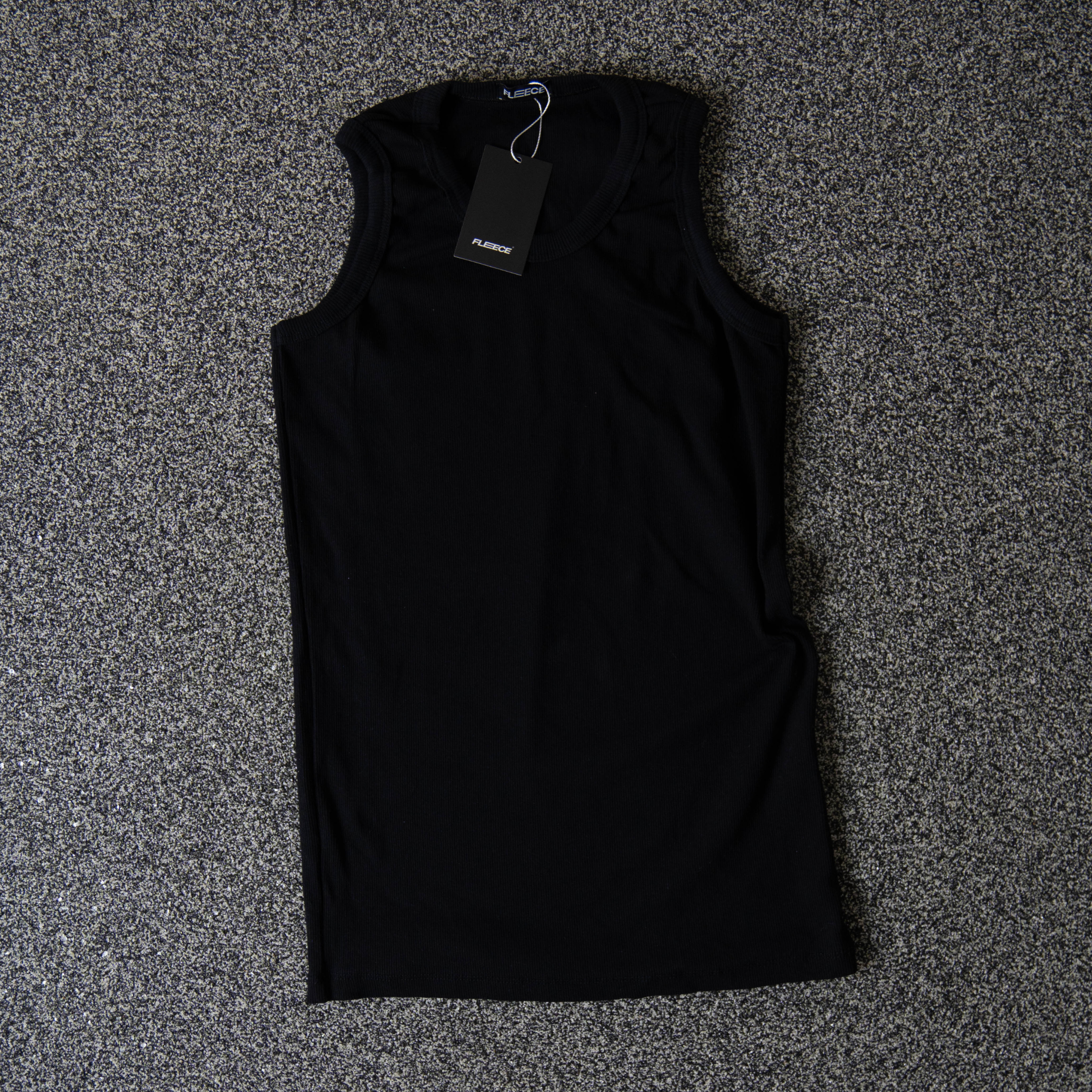Tank Top Ribbed Slim Preta