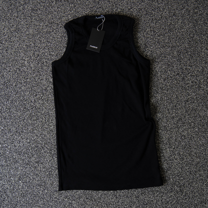 Tank Top Ribbed Slim Preta