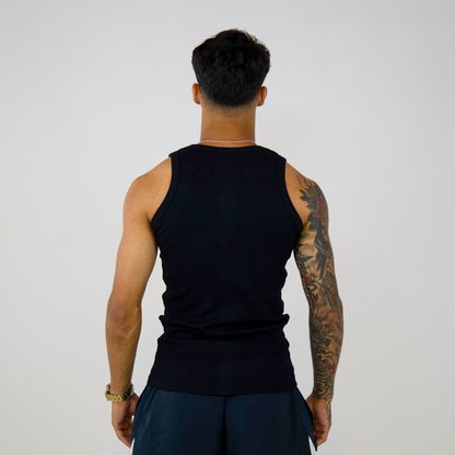 Tank Top Ribbed Slim Preta