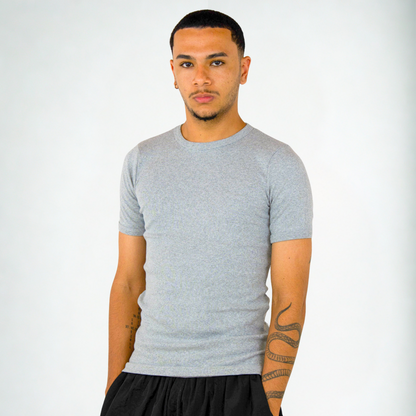 T-shirt Ribbed Slim Gray