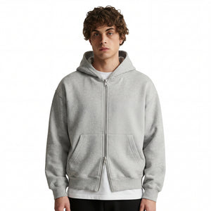 Double Zip Hoodie - Gray