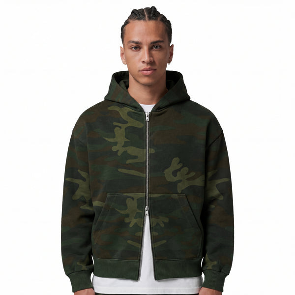 Double Zip Hoodie - Camo